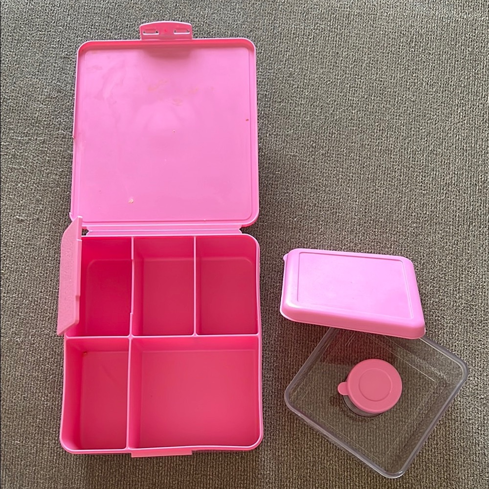 Bright Pink lunch/snack containers with Multiple Compartments